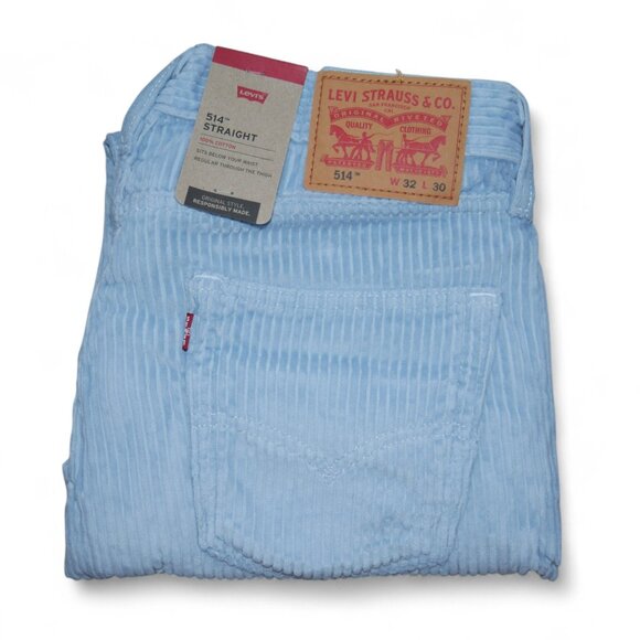 Levis 514 Corduroy Jeans Men's Size 32x30 Sky Blue Vintage Rare